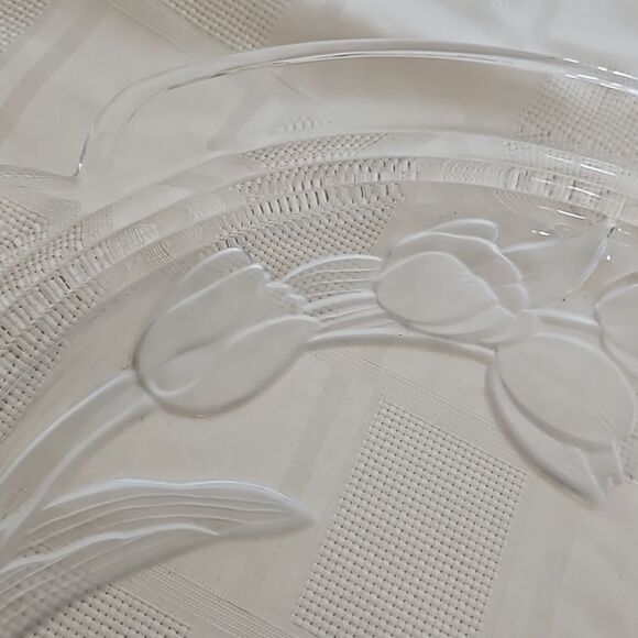 Clear Glass Floral Serving Tray 15"-15" - Picture 10 of 16